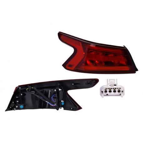 Calavera Roja Exterior Izquierda Con Luz Led Depo