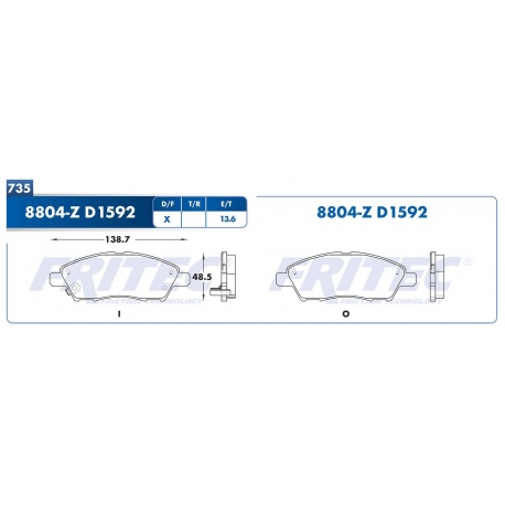 Juego De Balatas Delanteras Semimetalicas Fritec Para Versa Note Micra