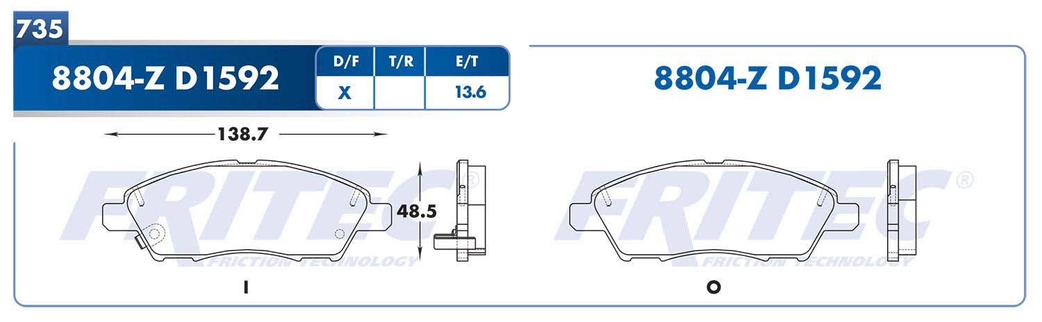 Juego De Balatas Delanteras Semimetalicas Fritec Para Versa Note Micra