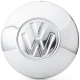Tapón Cromado de Rin de 4 Birlos con Emblema Grande de VW en Relieve para VW Sedan, Safari, Combi, Brasilia