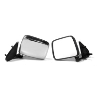 Espejo Lateral Izquierdo con Carcasa Cromada, Base Metálica y Ajuste Manual Isaka para D21, NP300