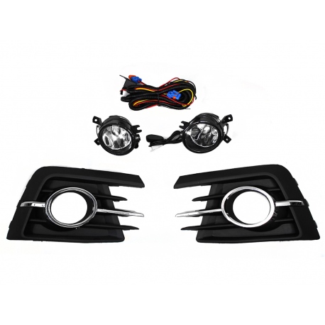 Kit de Faros Auxiliares con Cables y Rejillas de Arillos Cromados con Focos DIFORZA para Gol