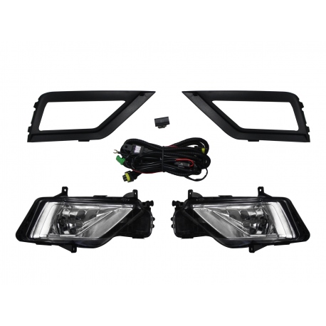 Kit de Faros Auxiliares con Cables y Rejillas Negras Con Focos DLAA para Gol, Saveiro