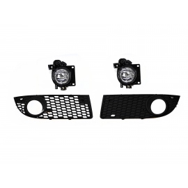Kit de Faros Auxiliares Sin Cables Con Rejillas Negras Con Focos RACINGTEC para Jetta Clasico
