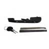 Manija Exterior de Puerta Delantera Izquierda Negra con Franja Cromada, Cilindro y Llaves Hushan para Jetta A2, Golf A2