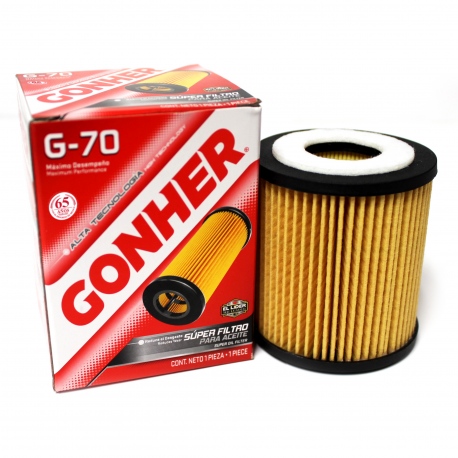 Filtro de Aceite Tipo Cartucho Gonher para TT Quattro, Escape, Fusion, Mondeo, Mazda 3, Mazda 5, Mazda 6, CX-7, Mariner