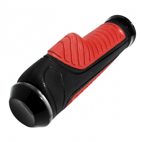 Par de Puños para Manubrio de Aluminio Rojo Cubierto con Goma Tunix para Motocicleta