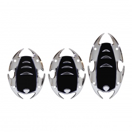 Kit de 3 Pedales Tipo Escarabajo Cromado con Hule Negro Tunix