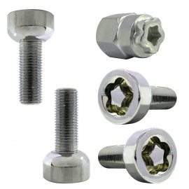 Juego de 4 Seguros de Rin Tipo Birlo con 2 Llaves 14x1.25 Tunix Universal