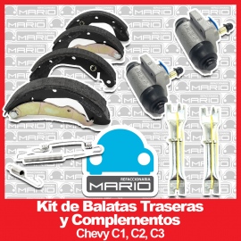 Kit de Balatas Traseras y Complementos para Chevy C1, C2, C3