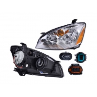 Faro Principal Izquierdo con Fondo Cromado, Cuarto Ámbar y Doble As de Luz Depo para Altima L31