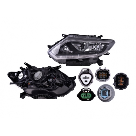 Faro Principal Izquierdo con Fondo Negro y Luz LED Depo para X-Trail