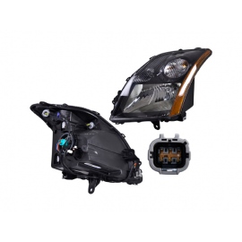 Faro Principal Izquierdo con Marco Interior Negro y Reflejante Ámbar Depo para Sentra B16