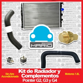Kit de Radiador y Complementos para Pointer G2, G3, G4 Sin Aire Acondicionado, Motor 1.8L
