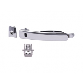 Manija Exterior de Puerta Delantera Izquierda Cromada con Sensor y Hoyo de Llave para Xtrail, Rogue, Murano