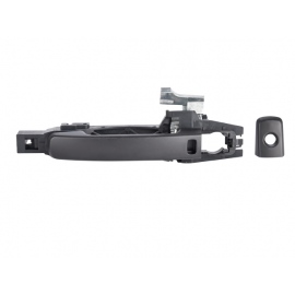 Manija Exterior de Puerta Delantera Izquierda Negra Lisa con Hoyos de Sensor y Llave para Sentra B16