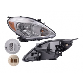 Faro Principal Derecho Cromado con Reflejante Ámbar Depo para Versa USA