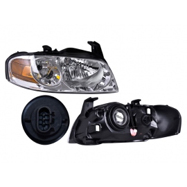 Faro Principal Derecho con Fondo Cromado y Reflejante Ámbar Depo para Sentra B15