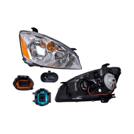Faro Principal Derecho con Fondo Cromado, Cuarto Ámbar y Doble As de Luz Depo para Altima L31