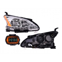 Faro Principal Derecho Cromado con Reflejante Ámbar Depo para Sentra B17