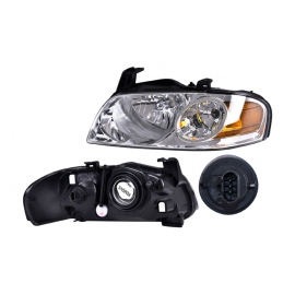 Faro Principal Izquierdo con Fondo Cromado y Reflejante Ámbar Depo para Sentra B15
