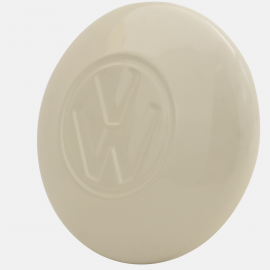 Tapón Marfil Plano con Logo de VW Grande de Rin de 4 Birlos para VW Sedán 1600, Brasilia, Combi 1600