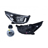 Faro Principal Derecho con Fondo Negro y Moldura Cromada Original para Beat