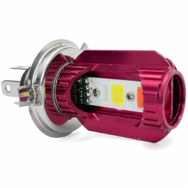 Foco LED de Luz Blanca de Base H4 con Función de Estrobo, Alta, Baja Tunix para Moto
