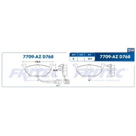 Juego De Balatas Delanteras Ceramicas Fritec Para A3, Toledo, Golf, Jetta, Crossfox, Sportvan, Beetle
