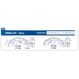 Juego De Balatas Traseras De Tambor Fritec Para Nx, Sentra, Tsuru Gsr, Tsuru Iii, 200Sx, Tsubame