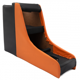 Consola Central de Madera con Forro de Vinil Naranja y Negro para VW Sedán