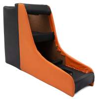 Consola Central de Madera con Forro de Vinil Naranja y Negro para VW Sedán