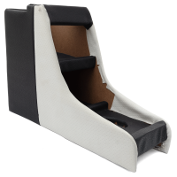 Consola Central de Madera con Forrado de Vinil Blanco y Negro para VW Sedán