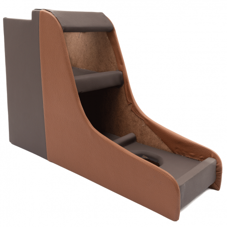 Consola Central de Madera con Forro de Vinil Café y Negro para VW Sedán