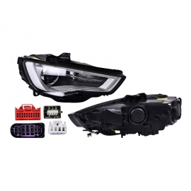 Faro Principal Derecho Eléctrico con Lupa y Luz LED DEPO para Audi A3