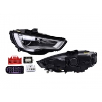 Faro Principal Derecho Eléctrico con Lupa y Luz LED DEPO para Audi A3