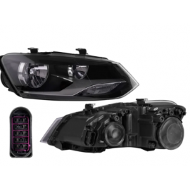 Faro Principal Derecho Eléctrico con Fondo Negro DEPO para Polo, Vento