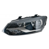 Faro Principal Izquierdo de As Doble con Fondo Negro y Motor Eléctrico DEPO para Polo, Vento