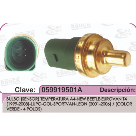 Bulbo Sensor de Temperatura de Motor Bruck