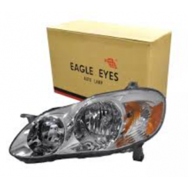 Faro Principal Cromado con Mica de Cuarto Ámbar Izquierdo Eagle Eyes para Corolla CE, LE