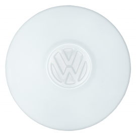 Tapón Plano Blanco con Logo Chico VW de Rines de 4 Birlos para VW Sedán, Brasilia, Combi
