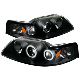 Juego de Faros Principales con Lupa y Ojo de Angel Auto Magic para Mustang