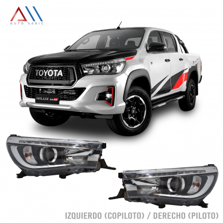 Juego De Faros Principales Led Con Lupa Automagic Para Hilux