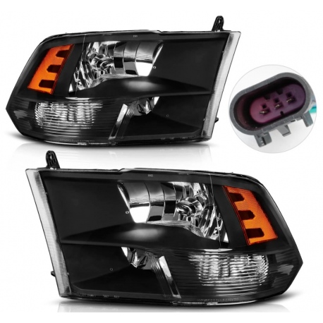 Juego De Faros Principales Fondo Negro Automagic Para Ram Pickup