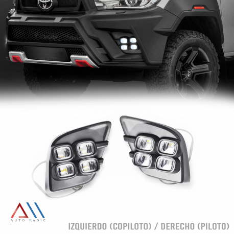 Juego De Rejillas De Facia Con Luz De Dia Y Direccional Led Automagic Para Hilux