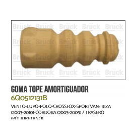 Goma Tope de Amortiguador Trasero Bruck para Vento, polo, Lupo, SportVan, Ibiza y Cordoba