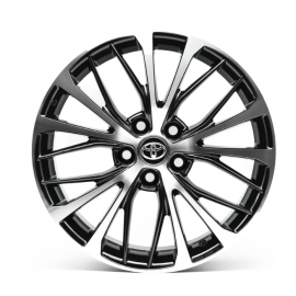 Juego de 4 Rines Plateados con Aro Negro y Centro Toyota de 5 Birlos AM Wheels