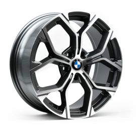 Juego de 4 Rines en Tono Plata con Negro y Centro BMW de 18" AM Wheels