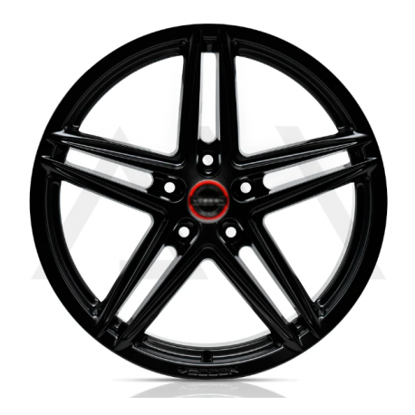 Juego de 4 Rines de 18" con 5 Birlos Negro Brillante AM Wheels