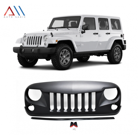 Parrilla Delantera Negra Estilo Angry Falcon Auto Magic para JK, Wrangler, Gladiator, Rubicon